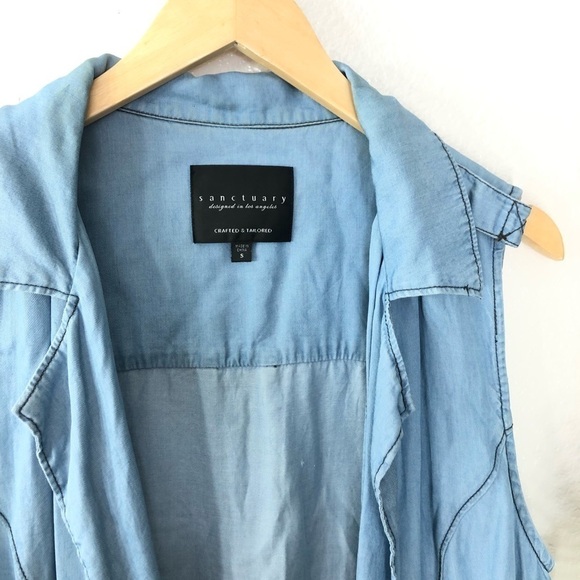 Sanctuary Chambray Long Vest - Picture 4 of 8